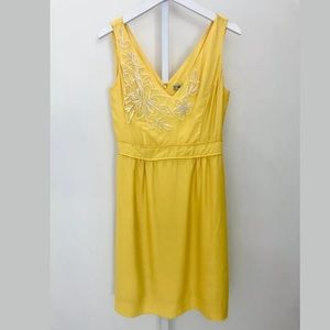 BETH BOWLEY YELLOW SILK DRESS SIZE 8